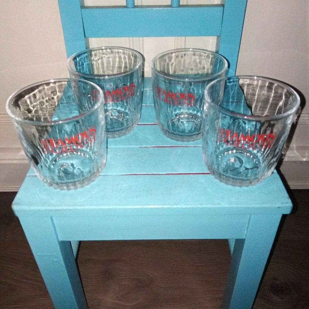 The Famous Grouse Scotch whisky glazen set van 4, Verzamelen, Ophalen, Zo goed als nieuw, Overige typen