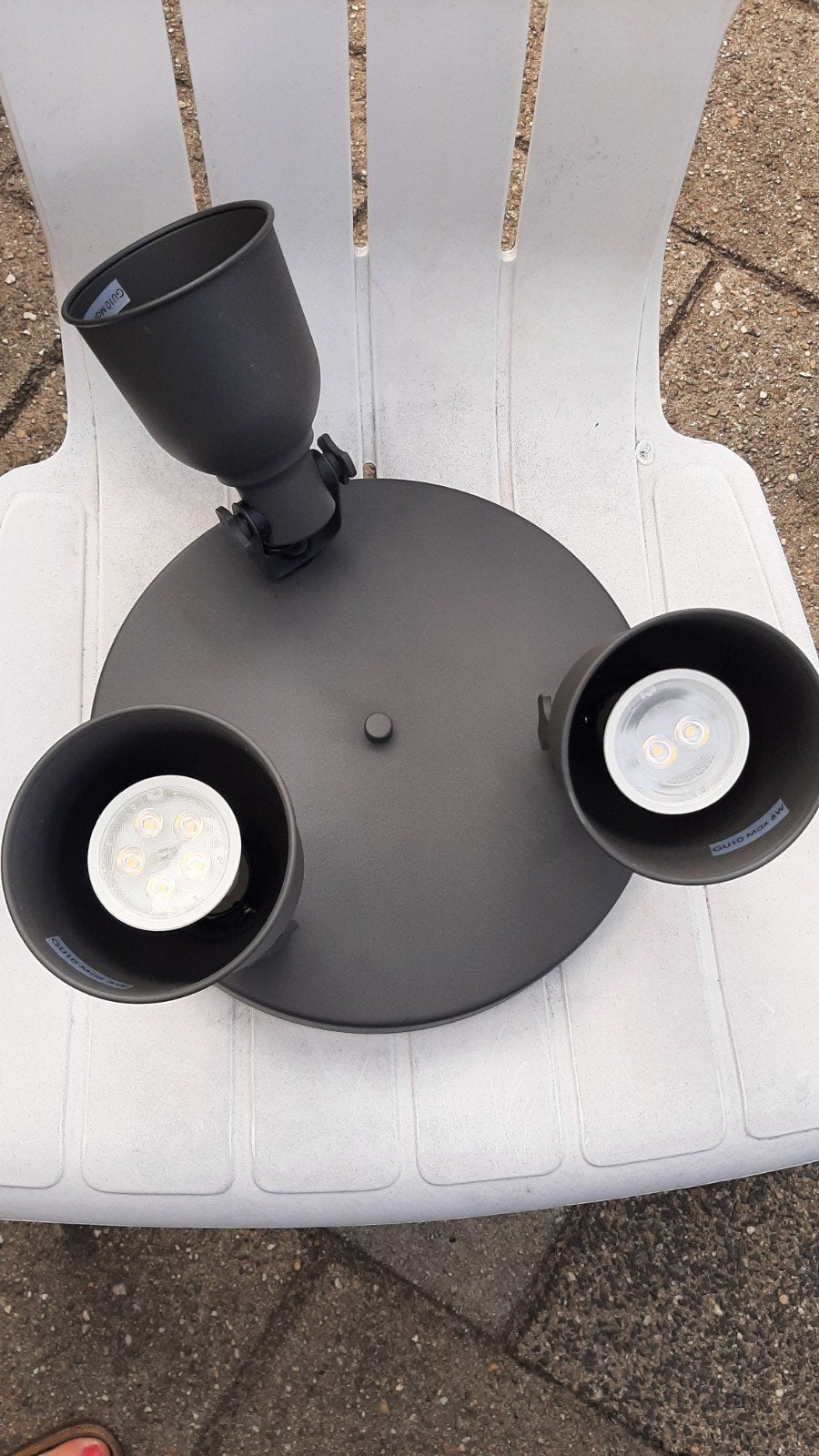 IKEA Plafondlamp met 3 Spots - Zwart, Gebruikt, Modern, Verstelbaar, Plafondspot