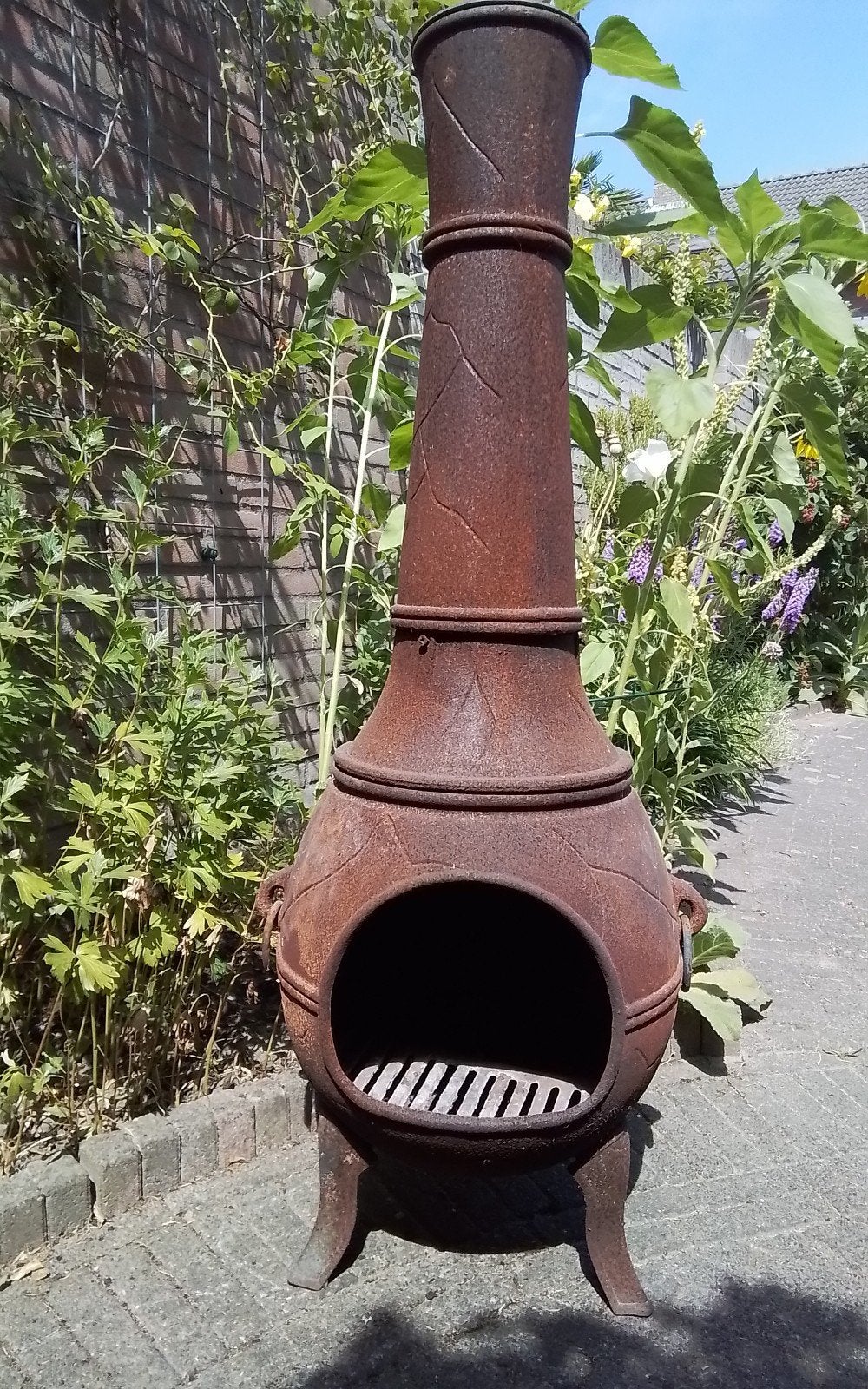 Rustieke gietijzeren vuurkorf / tuinhaard, Tuin en Terras, Vuurkorven, Ophalen, Gebruikt, Vuurkorf