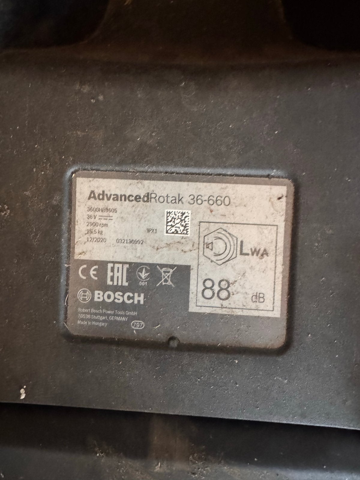 Bosch AdvancedRotak 36-660 Accu Grasmaaier DEFECT, Ophalen, Cirkelmaaier, Gebruikt, Accu-grasmaaier