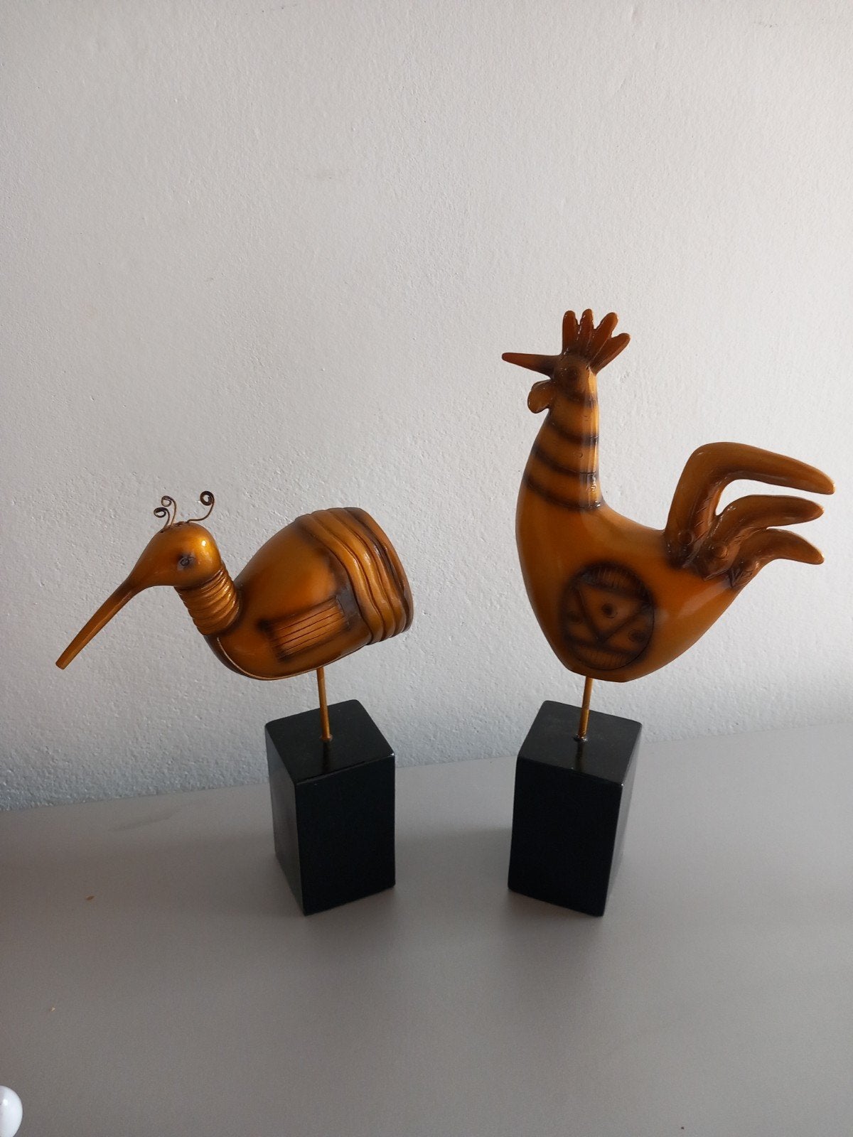 Decoratieve vogelfiguren op sokkel - Set van 2, Antiek en Kunst, Ophalen of Verzenden