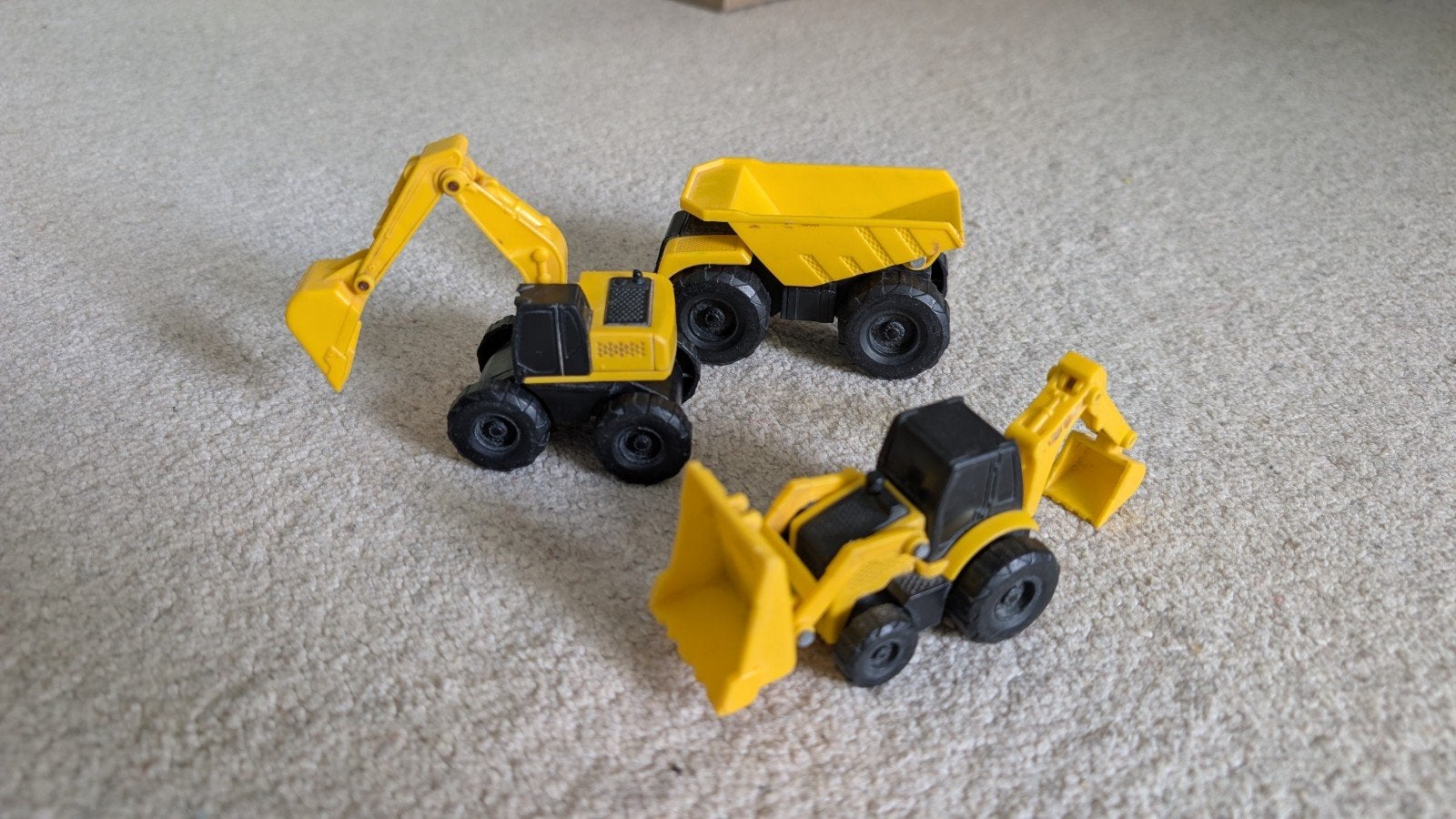 CAT mini machines, speelgoedautootjes, set van 3, Ophalen, Gebruikt, Tractor of Landbouw, Overige merken