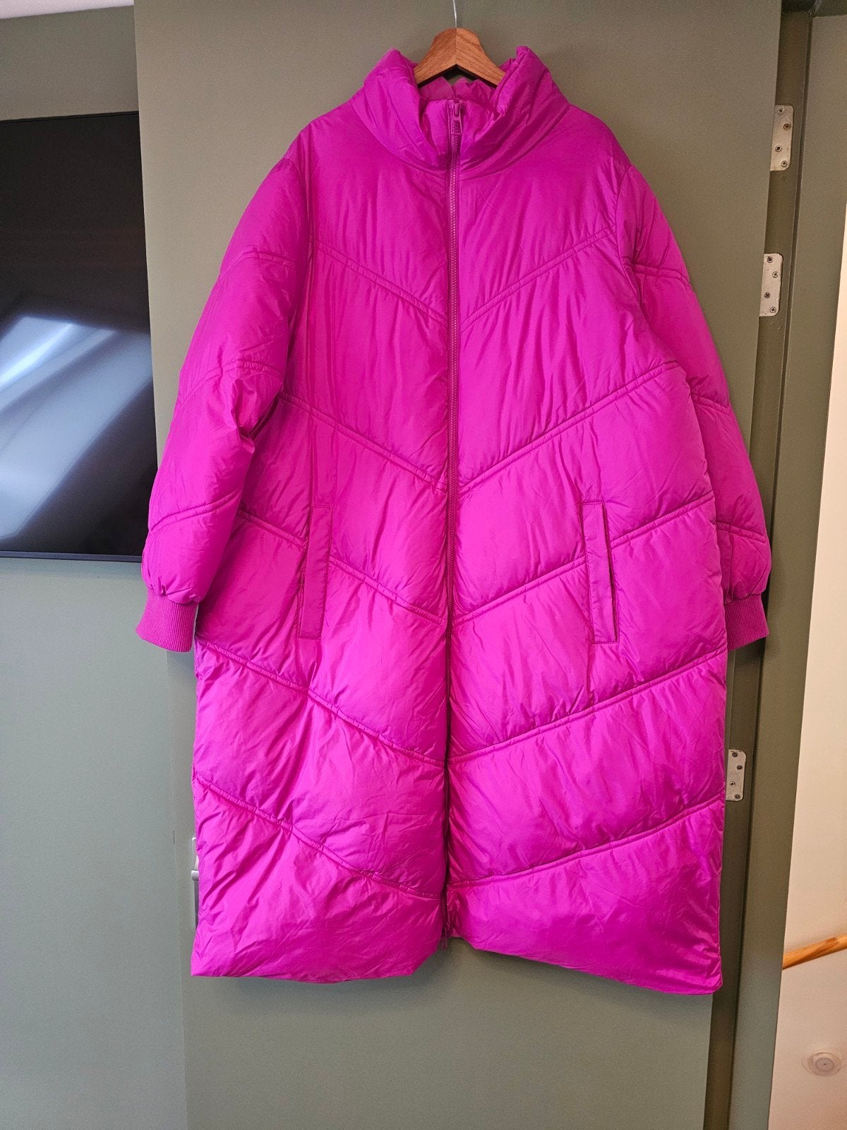 Zizzi Lange Puffer Jas - Levendig Roze, Maat XL, Zizzi, Maat 46/48 (XL) of groter, Ophalen of Verzenden, Zo goed als nieuw
