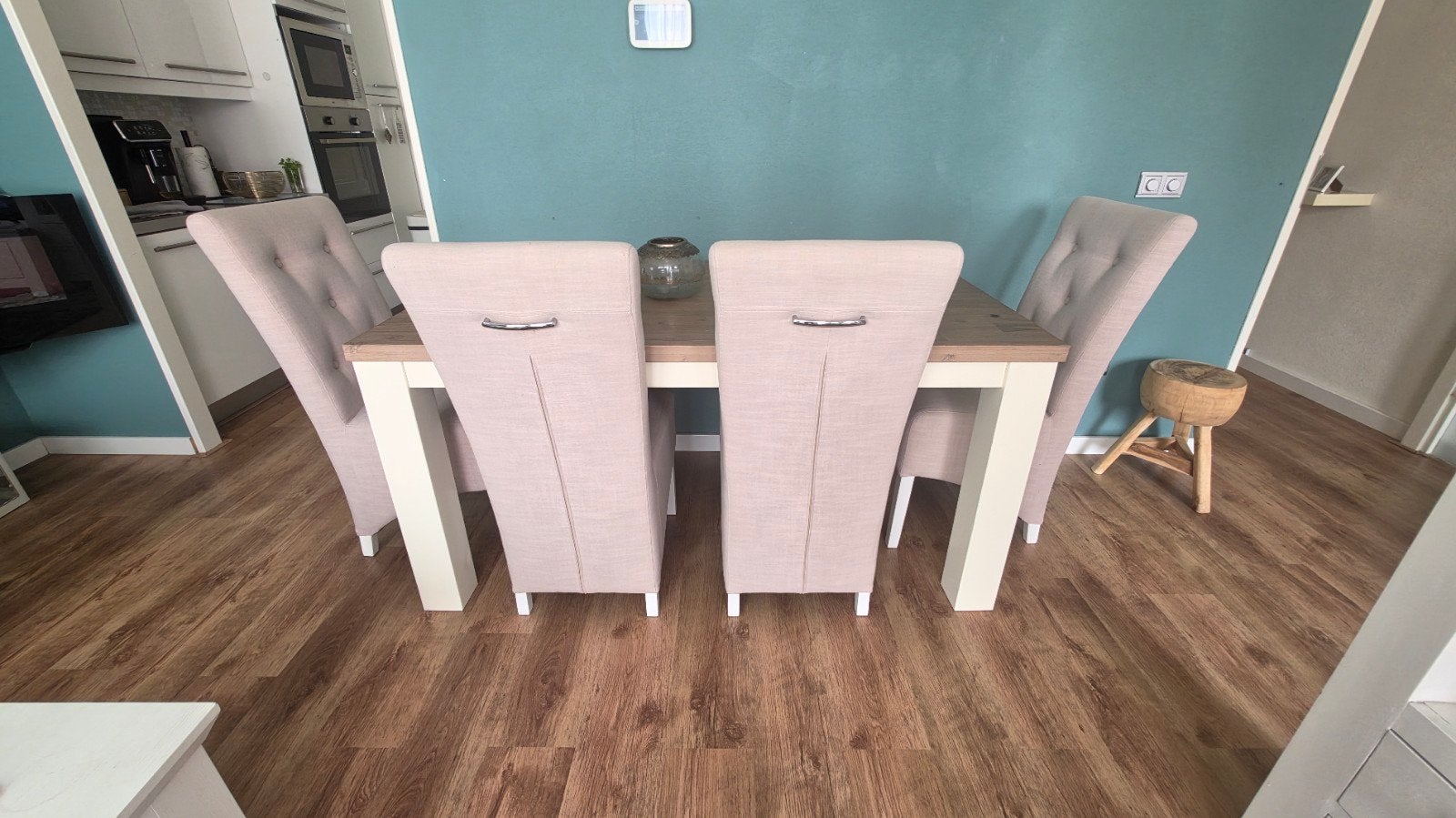 Eettafel met 4 stoelen - 160x90x76 cm, Ophalen