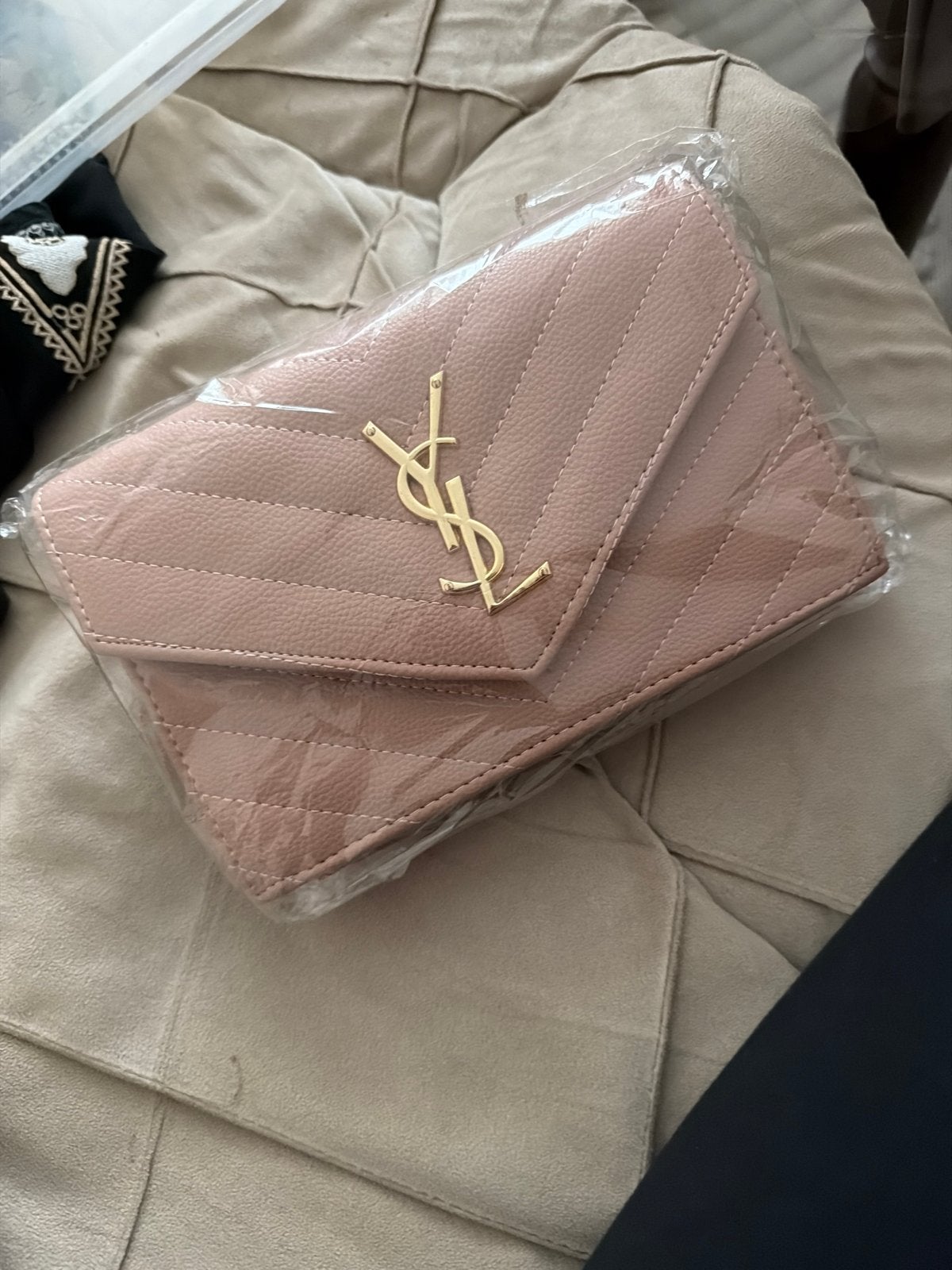 Roze handtas met YSL-logo, Ophalen of Verzenden, Nieuw, Roze, Handtas