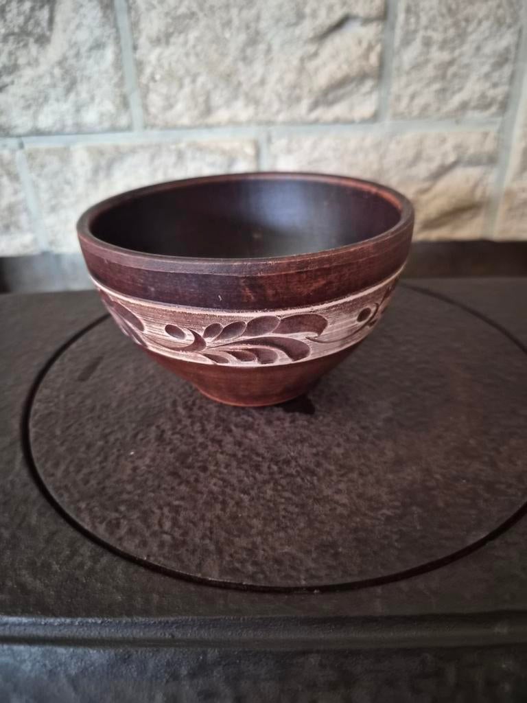 Vintage handgemaakte terracotta melkgebakken folk art, Ophalen of Verzenden