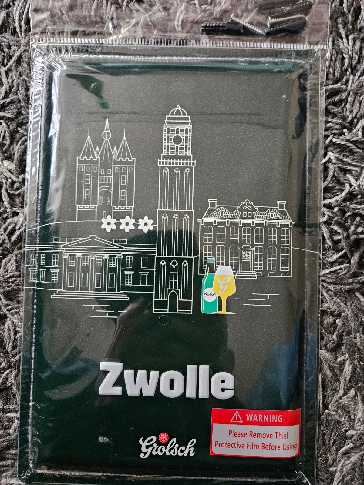 Grolsch reclame bord Zwolle, Ophalen of Verzenden, Nieuw, Gebruiksvoorwerp