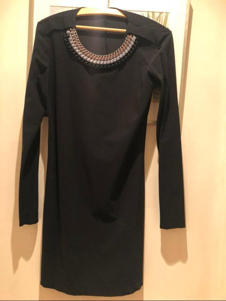 Cassiopee: z.g.a.n. jurkje met afneembare ketting. Maat S, Kleding | Dames, Jurken, Verzenden, Zwart, Cassiopee, Zo goed als nieuw