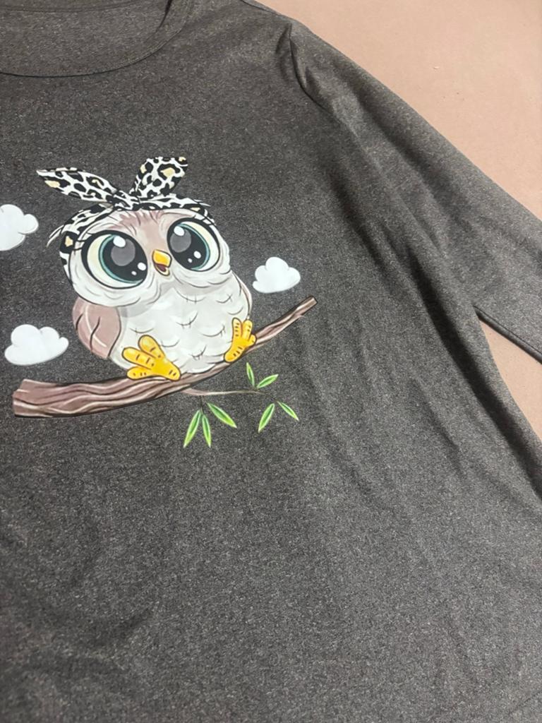 Owl t-shirt grey XL, Maat 46/48 (XL) of groter, Nieuw, Ophalen of Verzenden, Korte mouw