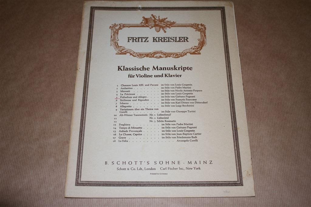 Klassische Manuskripte für Violine & Klavier., Ophalen of Verzenden, Nieuw, Artiest of Componist, Klassiek