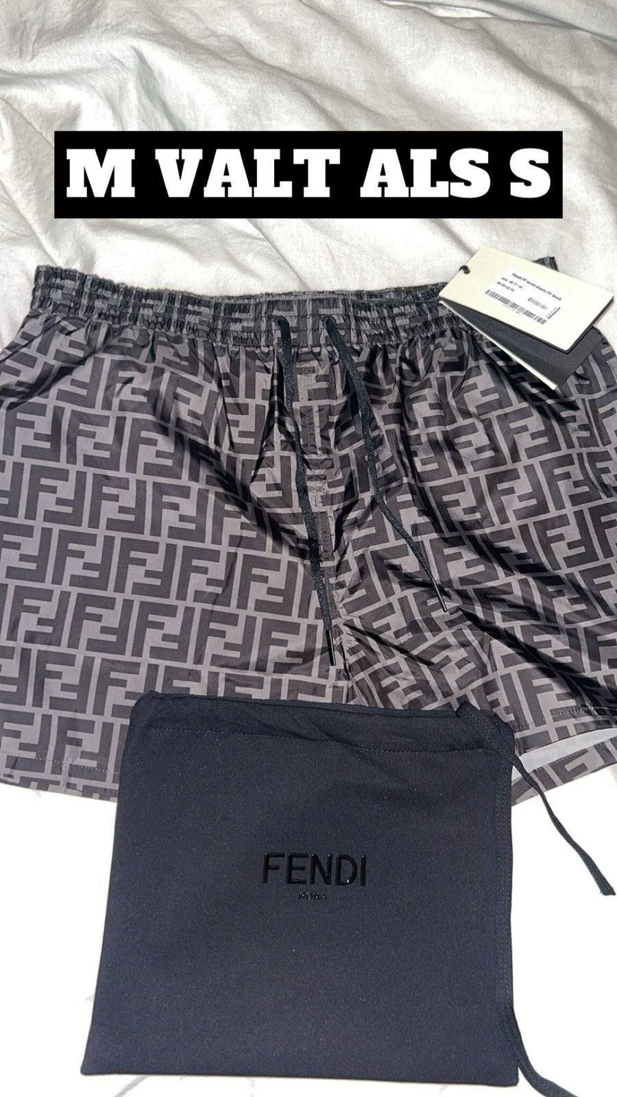 Fendi Zwemshort - Maat M (valt als S), Kleding | Heren, Ophalen, Maat 46 (S) of kleiner, Grijs, Zwemshort