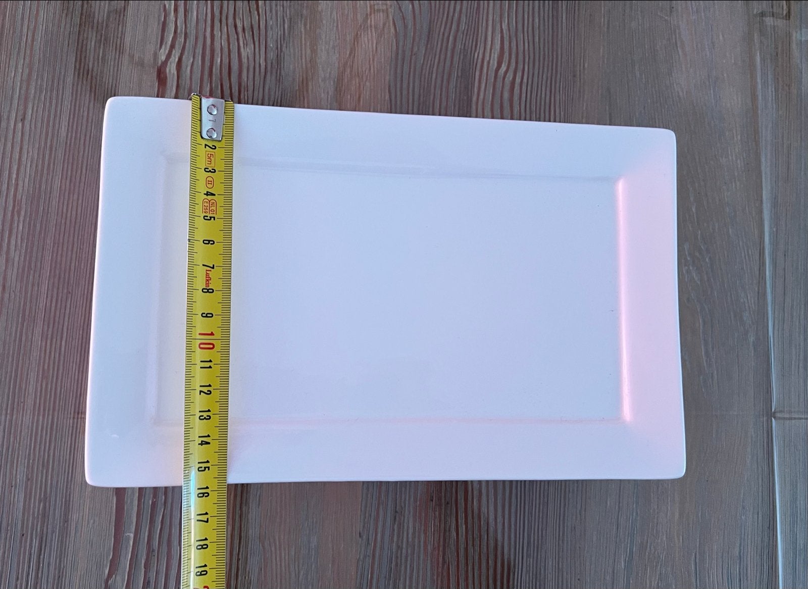 6 Witte rechthoekige borden - Nieuwstaat, Huis en Inrichting, Keuken | Servies, Ophalen, Keramiek, Nieuw, Schaal of Schalen