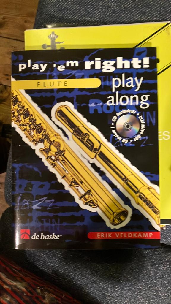Play 'em Right! Fluit - Erik Veldkamp (incl. CD), Gebruikt, Overige genres, Les of Cursus, Dwarsfluit of Piccolo