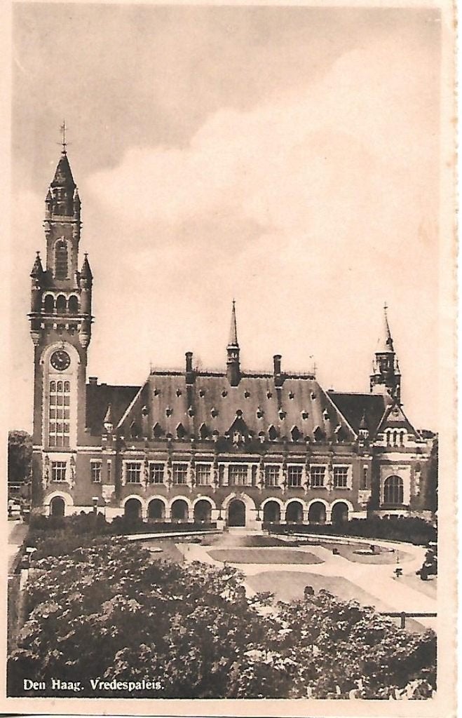 Den Haag- -Vredespaleis., Verzenden, 1940 tot 1960, Ongelopen, Zuid-Holland