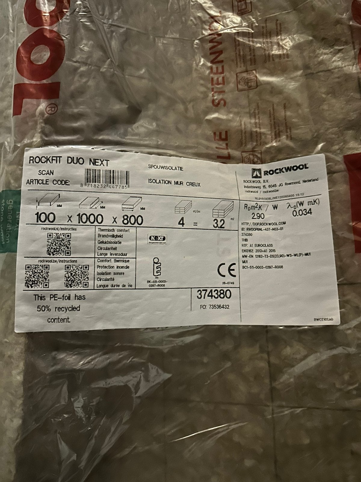 Rockwool isolatie, Ophalen, Nieuw, Steenwol, Minder dan 5 m²