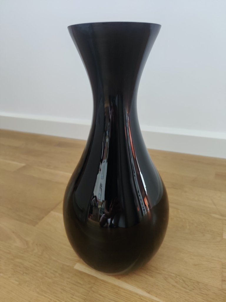 Glazen zwarte vaas, Ophalen, Zwart, 40 cm, Geschikt voor droogbloemen