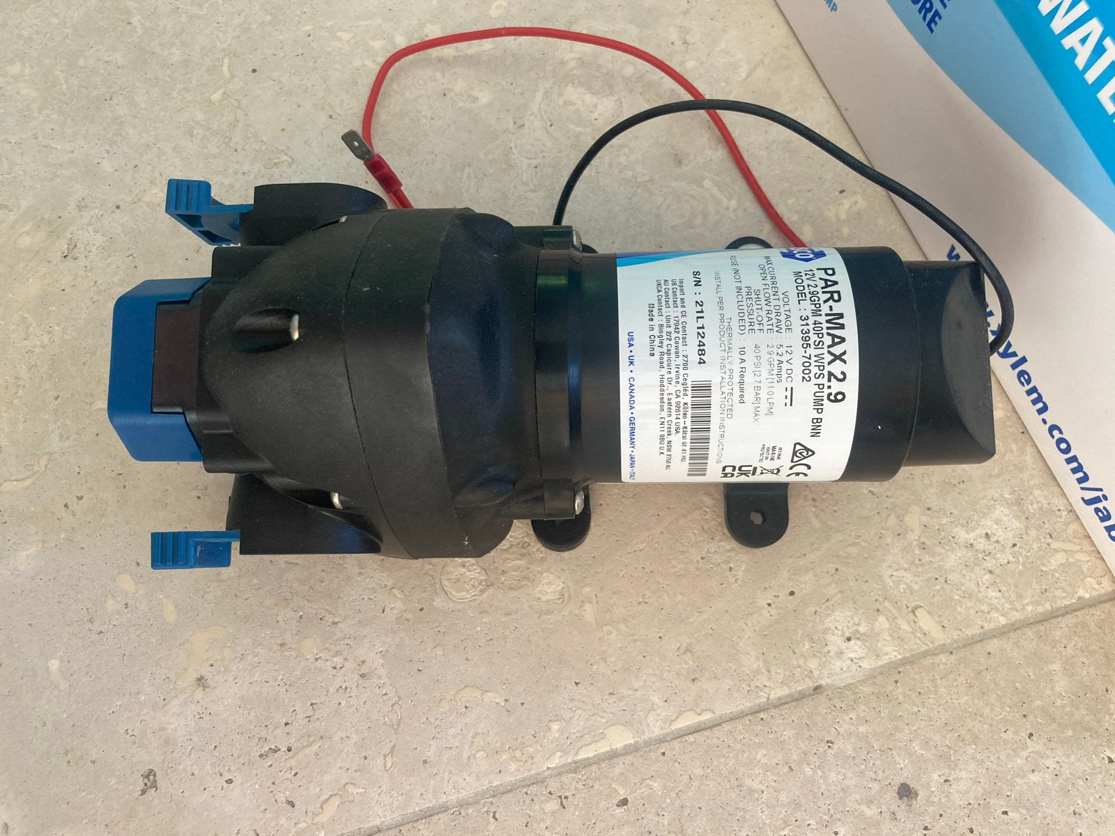 Nieuwe Jabsco Par Max 2.9 12 volt waterpomp, Watersport en Boten, Accessoires en Onderhoud, Nieuw, Kombuis en Sanitair, Ophalen of Verzenden