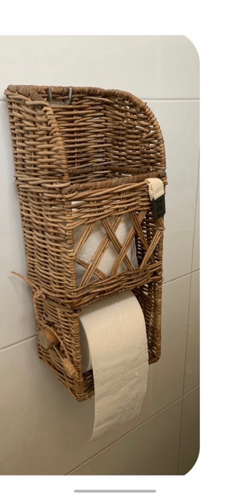 Riviera Maison rattan wc  rolhouder met opbergvak, Ophalen of Verzenden, Zo goed als nieuw