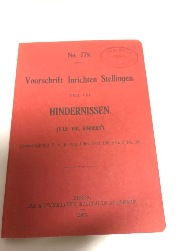 Voorschrift Inrichten Stellingen Deel VIII Hindernissen, Boeken, Oorlog en Militair, Gelezen, Ophalen of Verzenden, Voor 1940