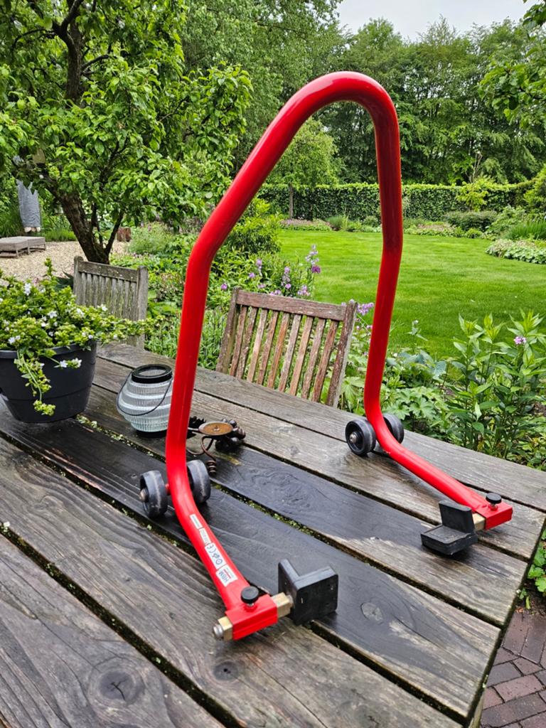 HBM Machines Motorfiets Paddockstand Rood, Ophalen, Gebruikt