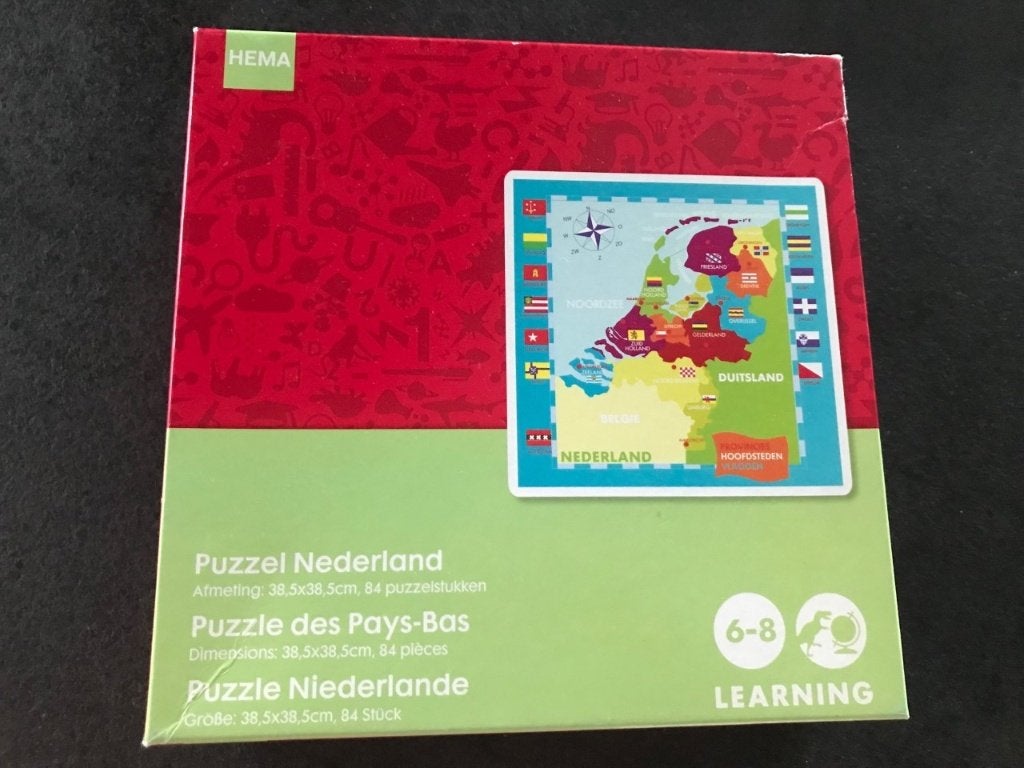 Puzzel Nederland 84 stukjes (Hema), Ophalen of Verzenden, Meer dan 50 stukjes, Gebruikt, 6 jaar of ouder