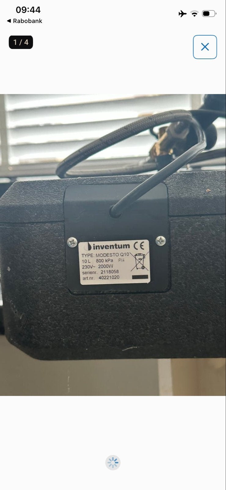 Inventum Modesto 10L Close-in Boiler - 2000W, Ophalen of Verzenden, Gebruikt