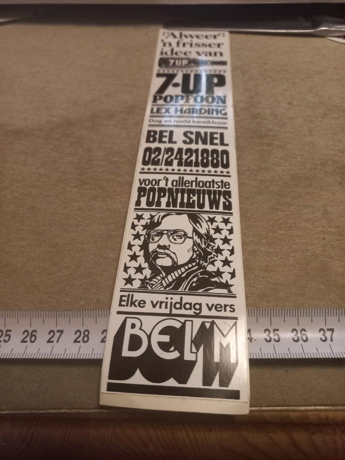 Vintage 7-UP Popfoon Lex Harding Reclame Sticker, Ophalen of Verzenden, Gebruikt