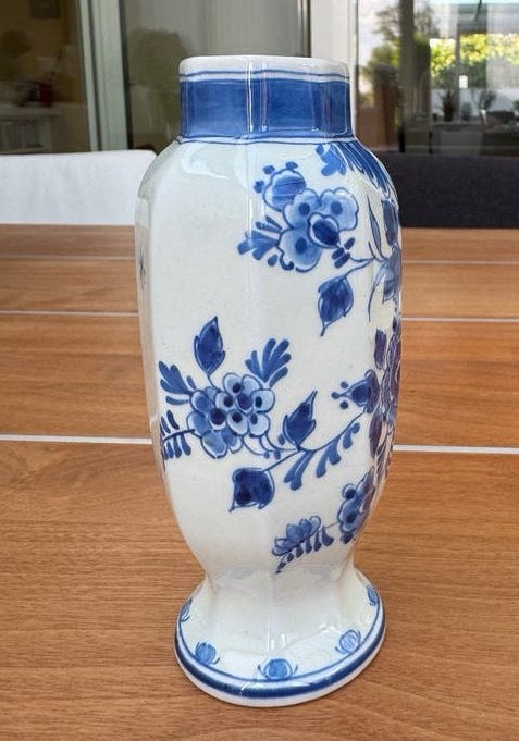Antiek Delfts Blauw Vaasje - Handgeschilderd, 14,5 cm, Antiek en Kunst, Ophalen