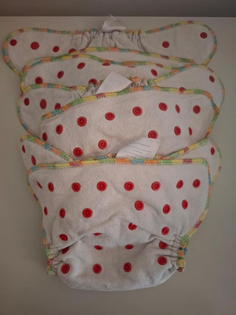 8 Wasbare luiers + boosters 4-16kg, overbroekje en handl., Ophalen of Verzenden, Gebruikt