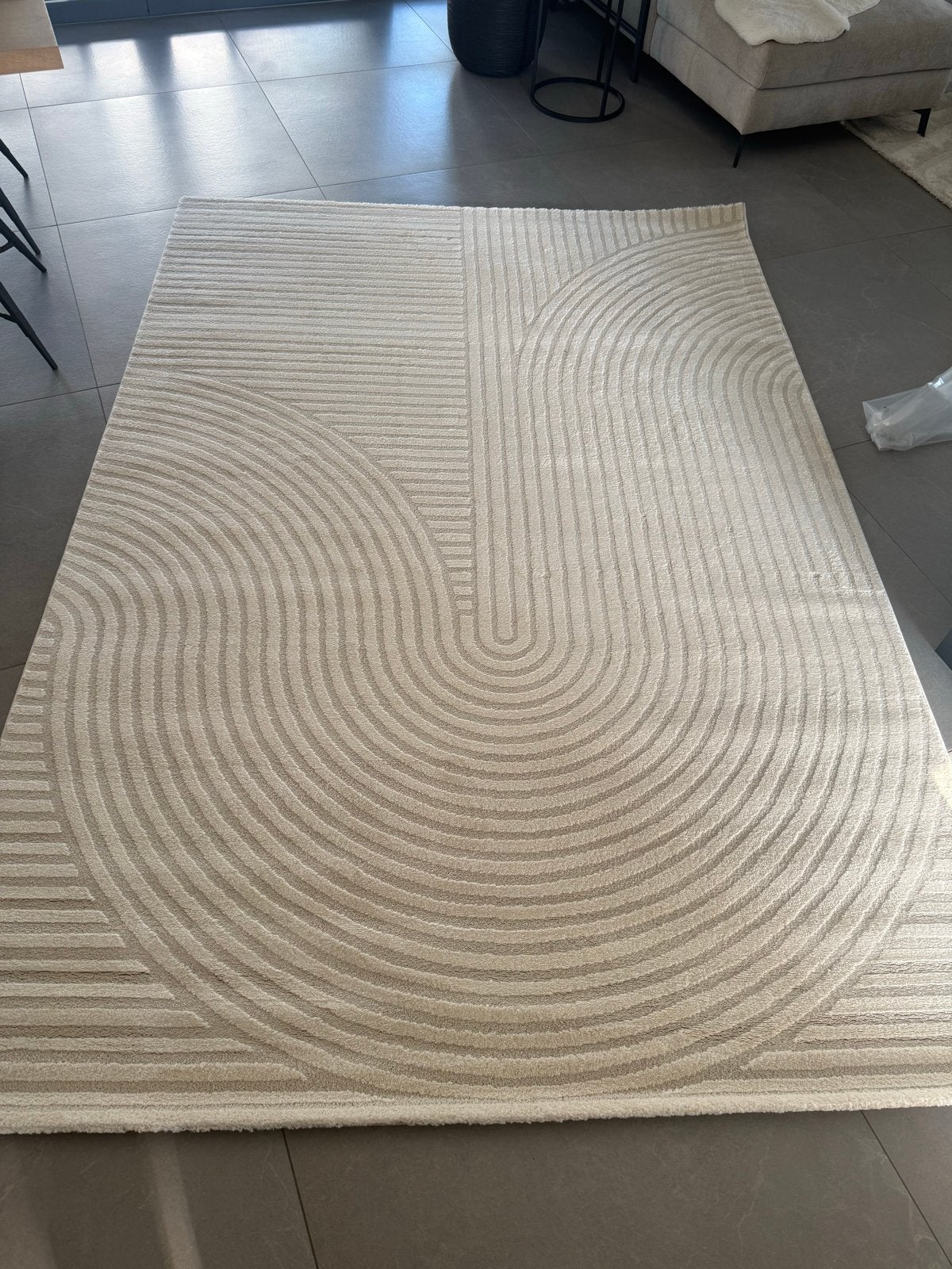 Modern Crème Vloerkleed - 200x290 cm -  nieuw, Nieuw, Ophalen of Verzenden, 200 cm of meer, Crème