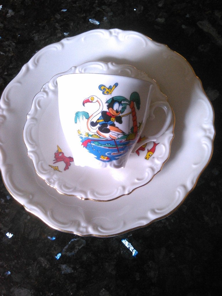Felix de kat petit dejeuner is met goud rand., Ophalen, Overige merken, Vintage, Zo goed als nieuw