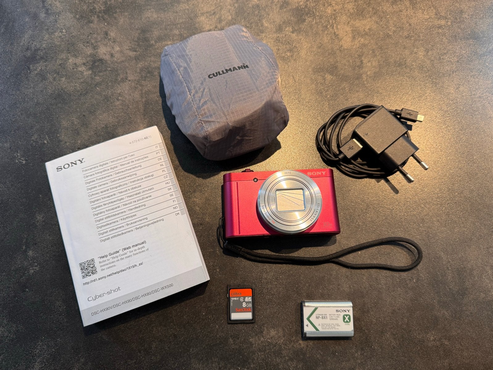 Sony Cyber-shot DSC-WX500 compactcamera rood, Ingebouwde flitser, Ophalen of Verzenden, Zo goed als nieuw, Compactcamera