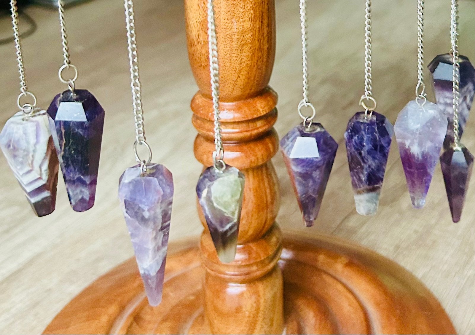Amethist Punt Pendels, ca.3,5x1,5cm, spiritueel artikel, Ophalen of Verzenden, Zo goed als nieuw