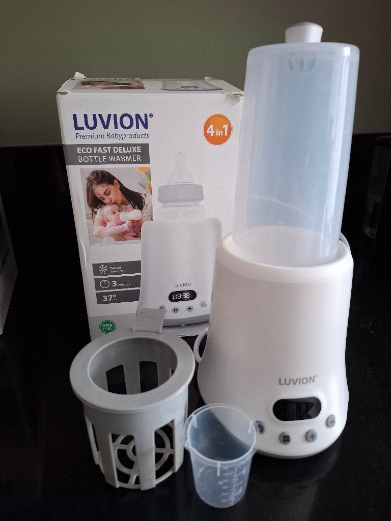 LUVION Eco Fast Deluxe Flessenwarmer, Ophalen of Verzenden, Gebruikt, Flessen- of potjesverwarmer, Luvion