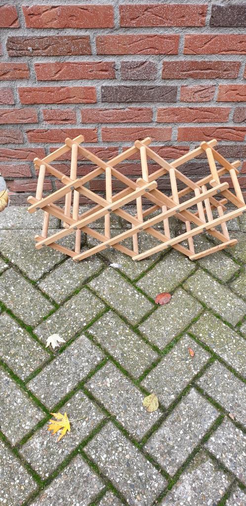wijnflessen rek inklapbaar van hout harmonika, Ophalen of Verzenden, 'T Olde Gre-j, Info@toldegrej.nl, Endepoelstraat 20f Didam