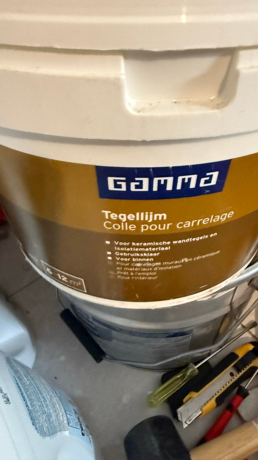 Gamma Tegellijm - Voor Keramische Wandtegels, Doe-het-zelf en Verbouw, Tegels, Ophalen, Nieuw, 5 tot 10 m², Minder dan 20 cm