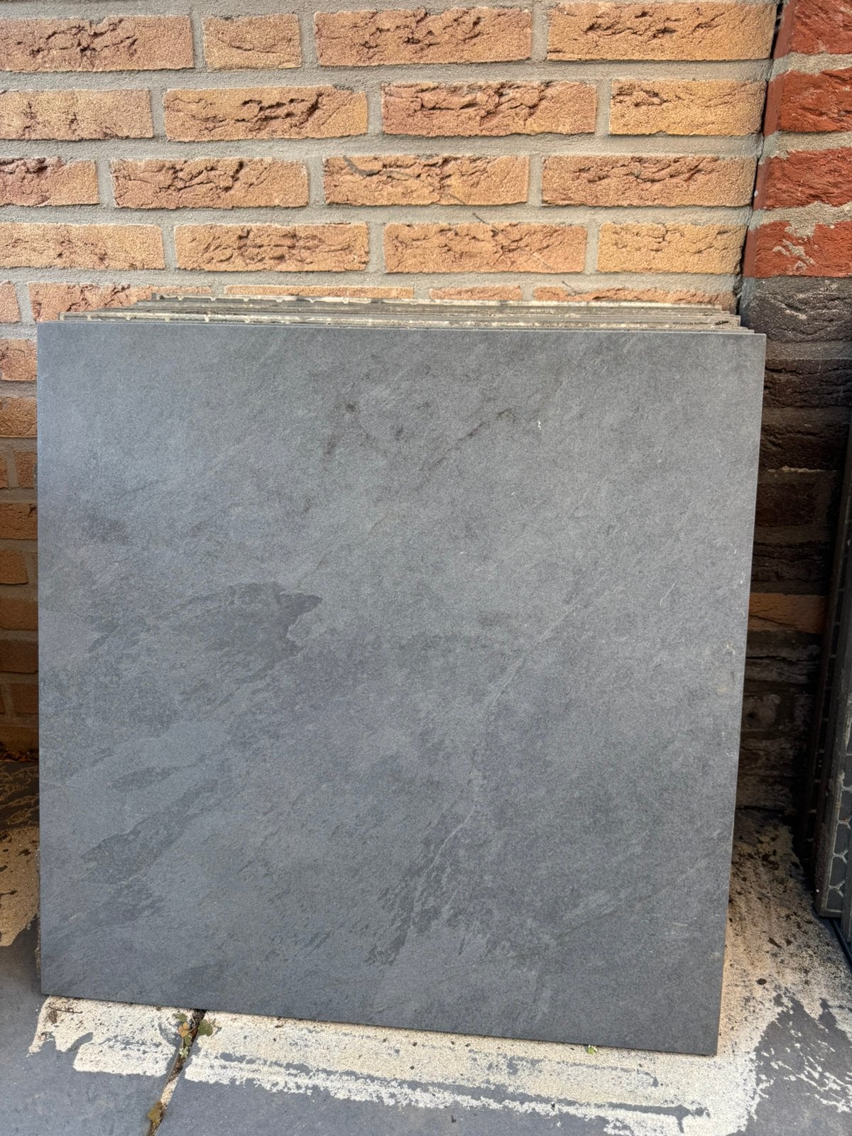 Keramische terrastegels grijs 60x60x2cm, Ophalen, Gebruikt, Keramiek, Terrastegels