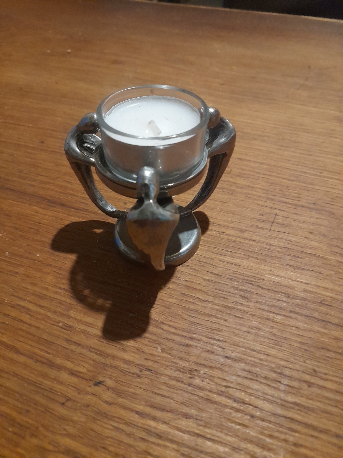 Pewter tea light holder 8x8 cm, Antiek en Kunst, Ophalen of Verzenden