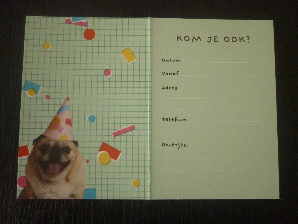 4 uitnodigingen kinderfeestje met envelop- Hallmark - NIEUW, Ophalen of Verzenden, Nieuw, Overige typen, Verjaardag