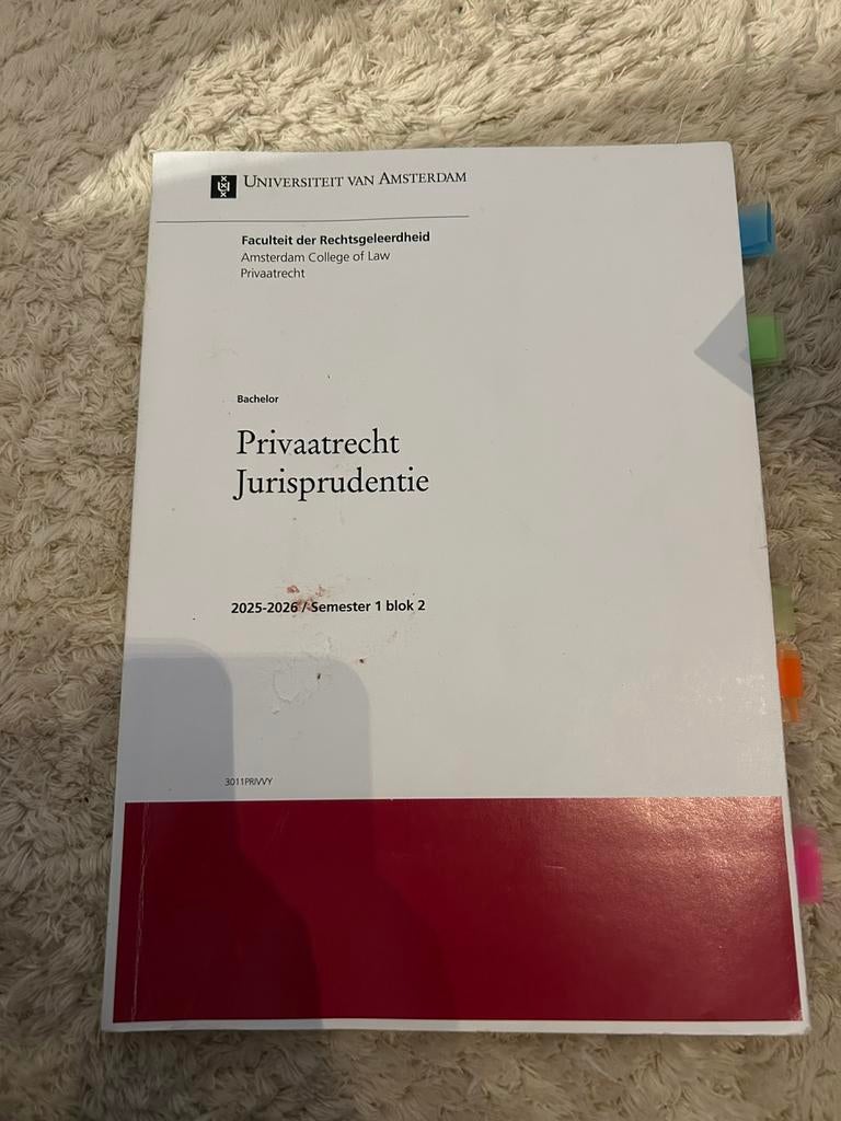 Reader Privaatrecht Uva 2025-2026, Ophalen of Verzenden, Alpha, Zo goed als nieuw, WO