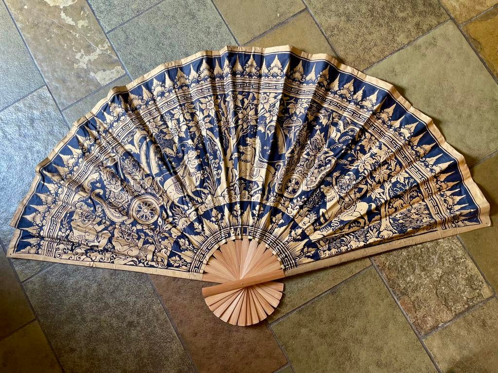 Grote balinese waaier 1,7 m doorsnede, Meerkleurig, Decoratieobject, 100 cm, Ophalen of Verzenden