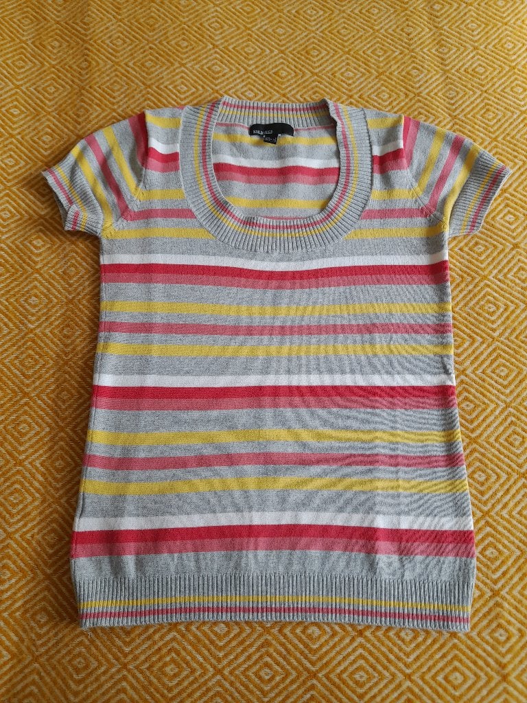Schattige gestreepte top van Mango maat S, Kleding | Dames, Mango, Meerkleurig, Ophalen of Verzenden, Korte mouw