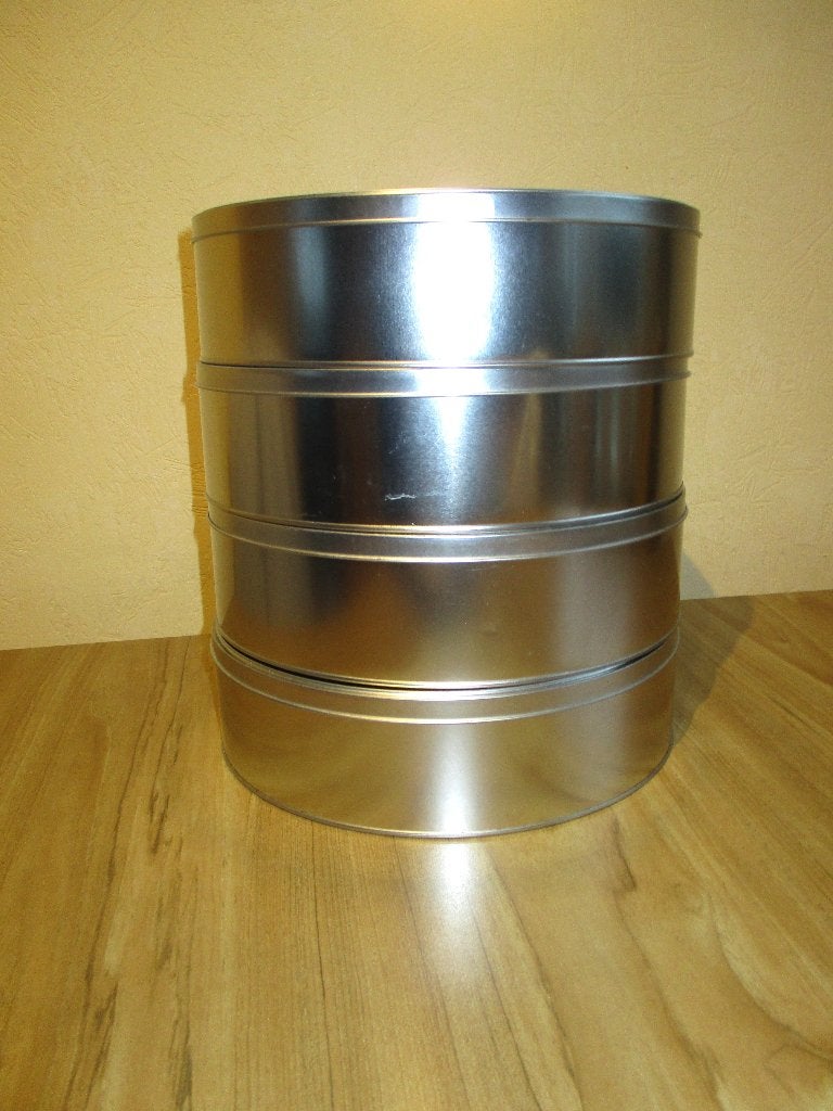 Voorraadblikken - opbergblikken. Rond - Zilverkleurig - 4 x, Ophalen of Verzenden, Zo goed als nieuw, Overige