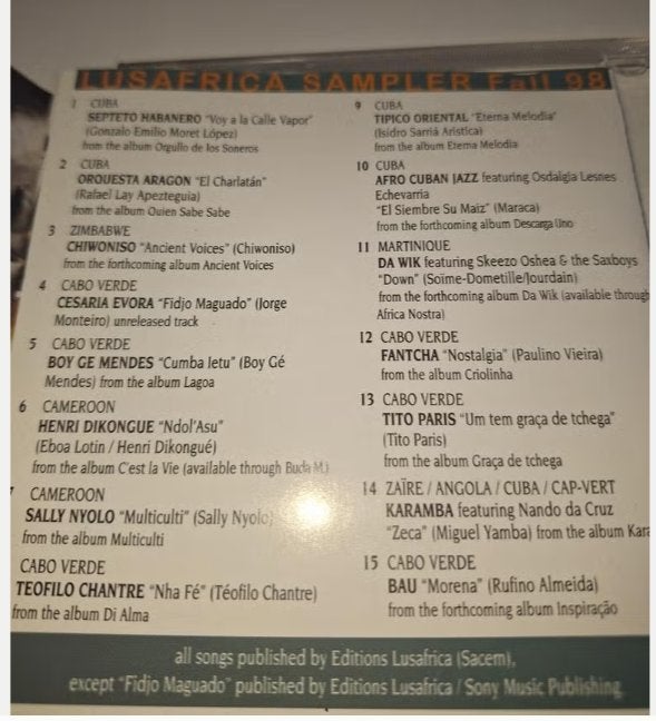 Lusafrica Sampler CD - Wereldmuziek, Ophalen of Verzenden, Zo goed als nieuw, Album, Caribisch