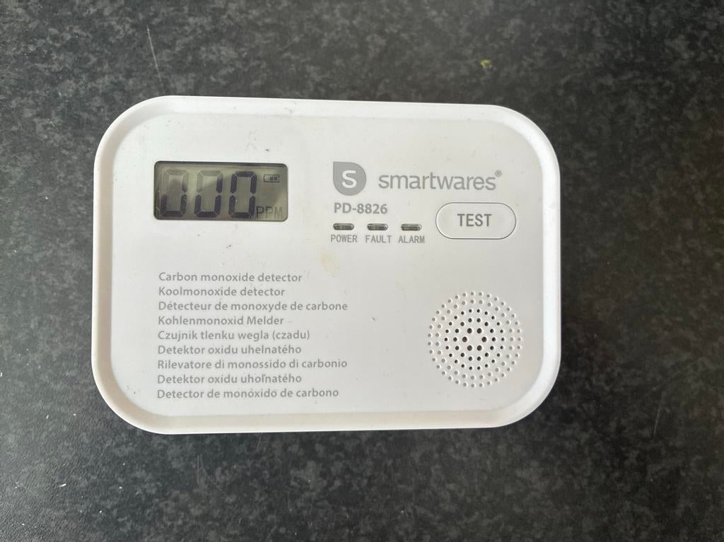 Smartwares Koolmonoxidemelder PD-8826, Ophalen of Verzenden, Gebruikt, Detector, Sensor of Melder, Overige soorten