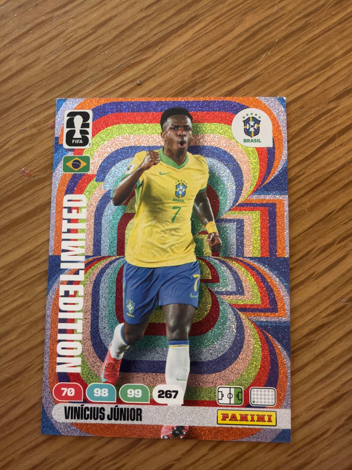 Panini FIFA Limited Edition Vinícius Júnior kaart, Ophalen of Verzenden, Zo goed als nieuw, Buitenlandse clubs, Spelerskaart