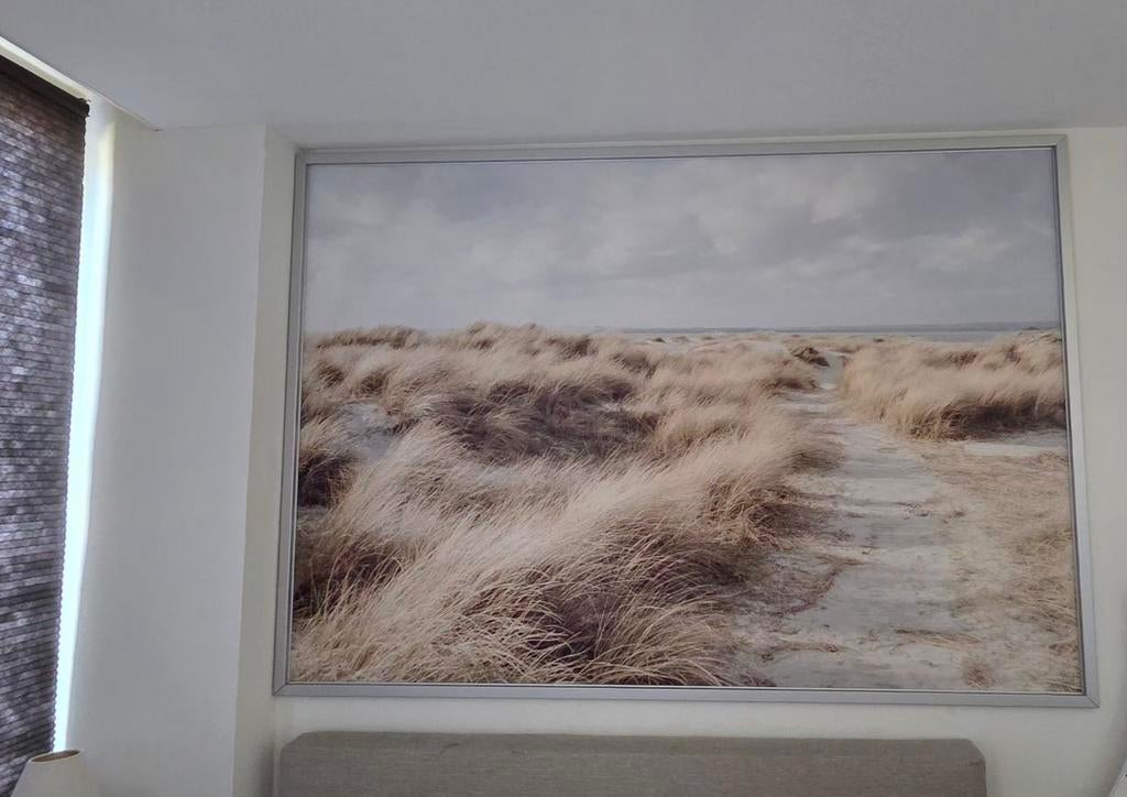 Groot ingelijst duinlandschap print, Ophalen, 125 cm of meer, 75 cm of meer, Print