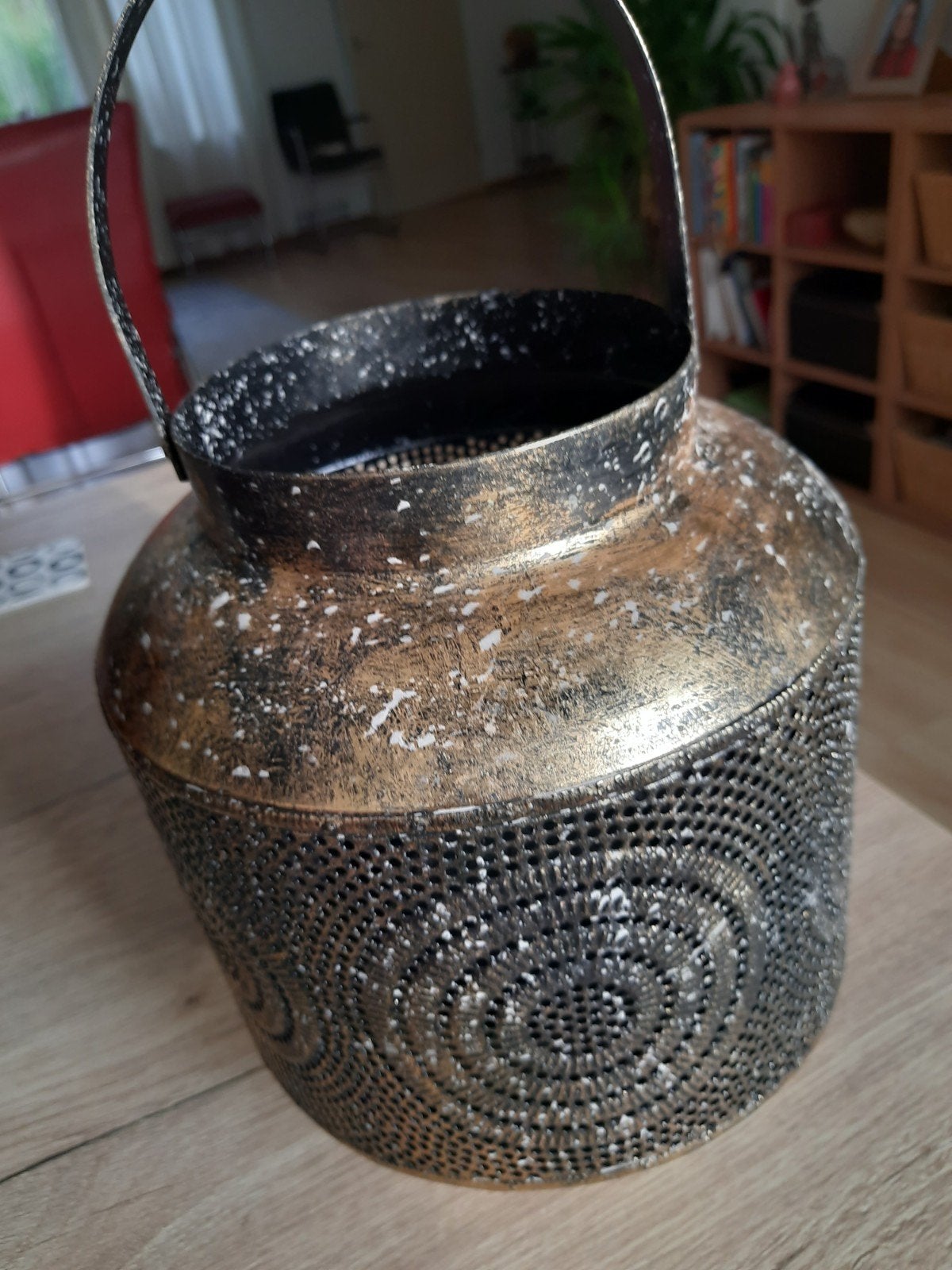 Windlicht ijzer voor binnen en buit, Huis en Inrichting, Woonaccessoires | Kandelaars en Kaarsen, Ophalen of Verzenden