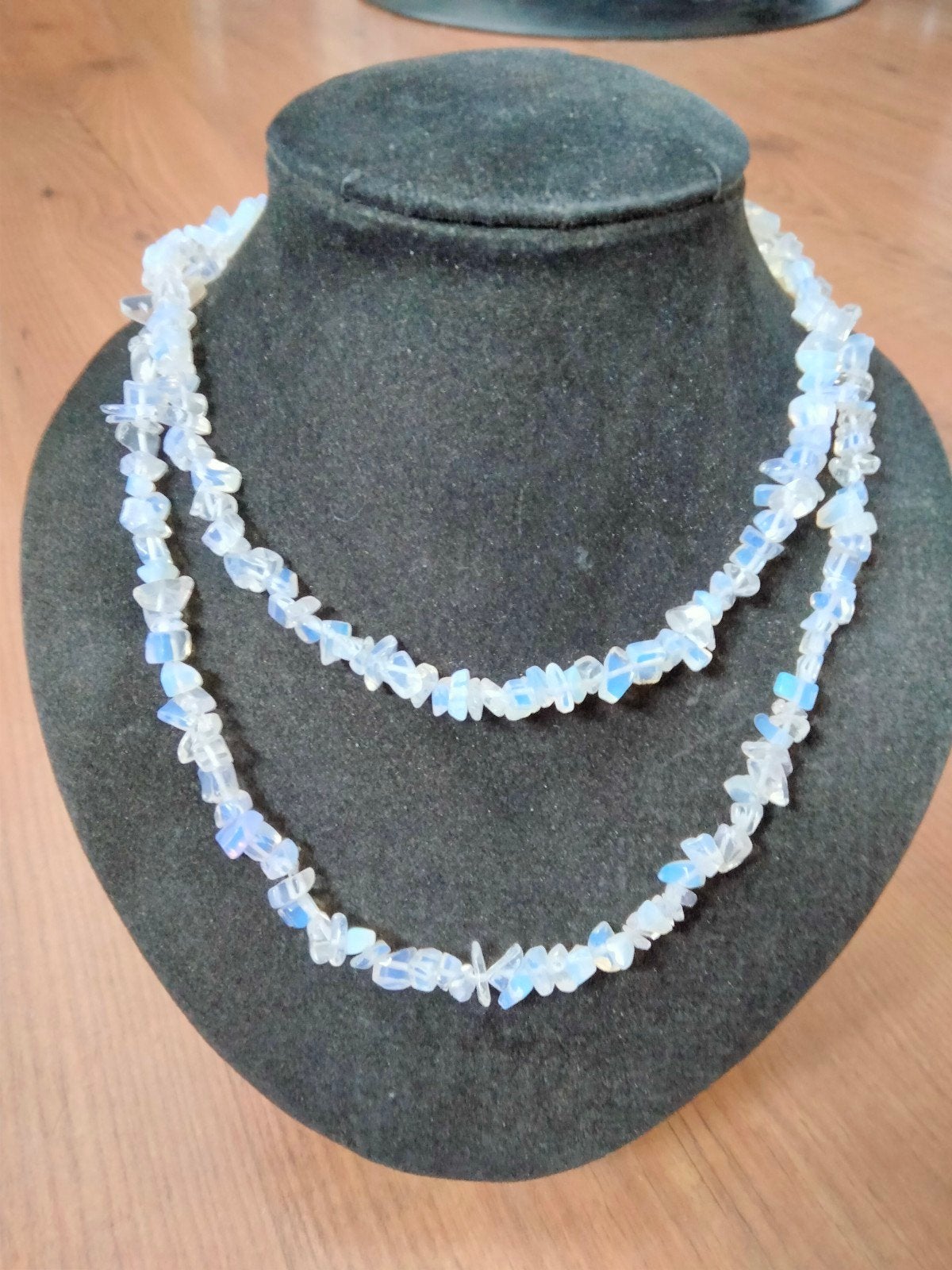 Split kralen ketting, Sieraden, Tassen en Uiterlijk, Kettingen, Ophalen of Verzenden, Nieuw, Wit, Steen of Mineraal