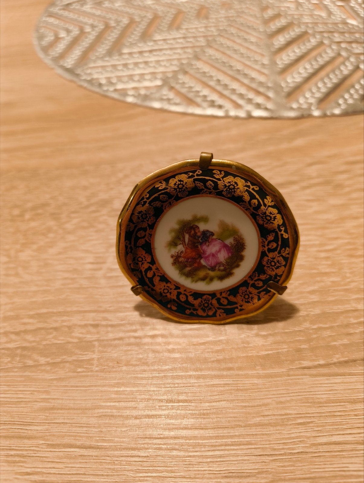 Miniatuur Limoges Porseleinen Bordje, Antiek en Kunst, Ophalen of Verzenden